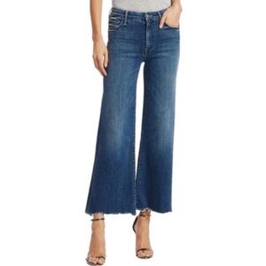 MOTHER The Roller Ankle Chew Wide Leg Medium Blue Jeans 27